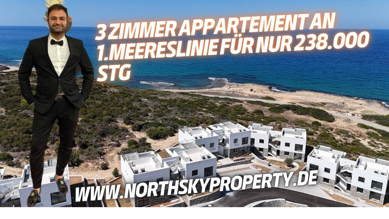 Nordzypern Immobilien 3-Zimmer Apartement an 1.Meereslinie mit Erdem