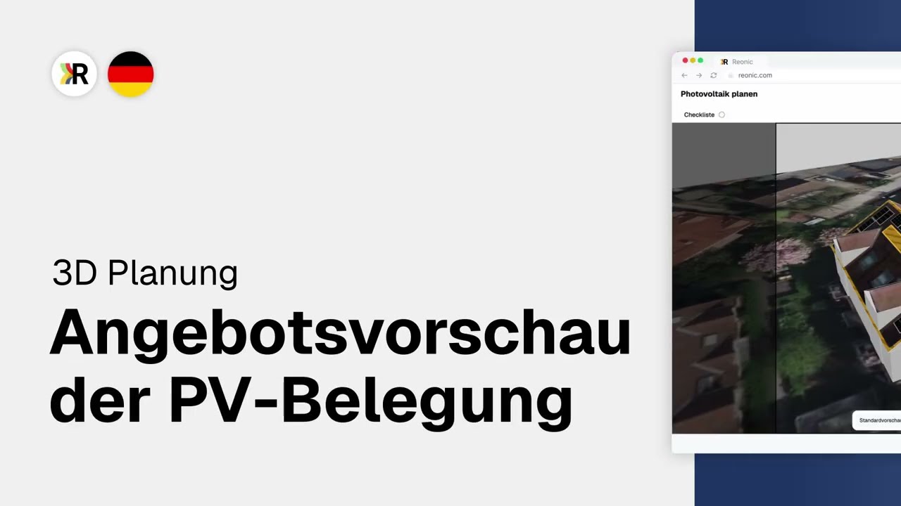 3D Planung | Angebotsvorschau der PV Belegung