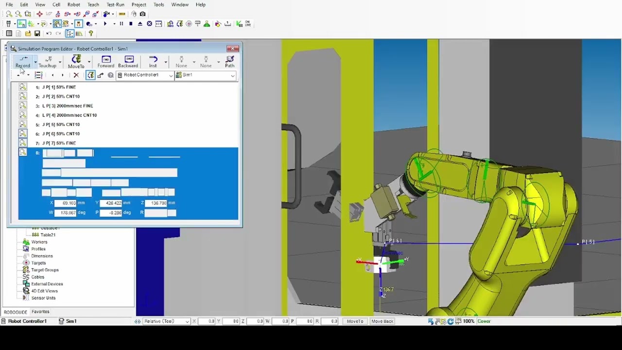 FANUC RoboGuide szimulációs program készítése
