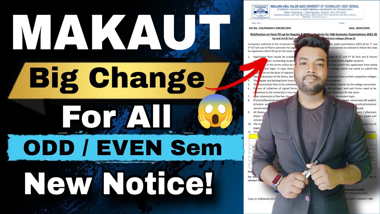 😱MAKAUT Big Change | New Notice For All ODD & EVEN Sem Students.