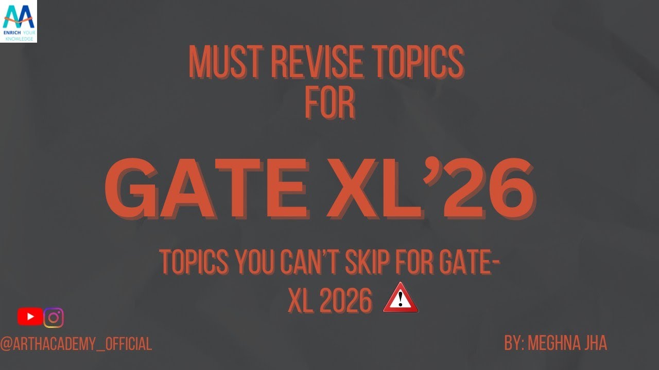 GATE XL 2026: Don’t Skip These Must-Revise Topics 🔥| Meghna Jha
