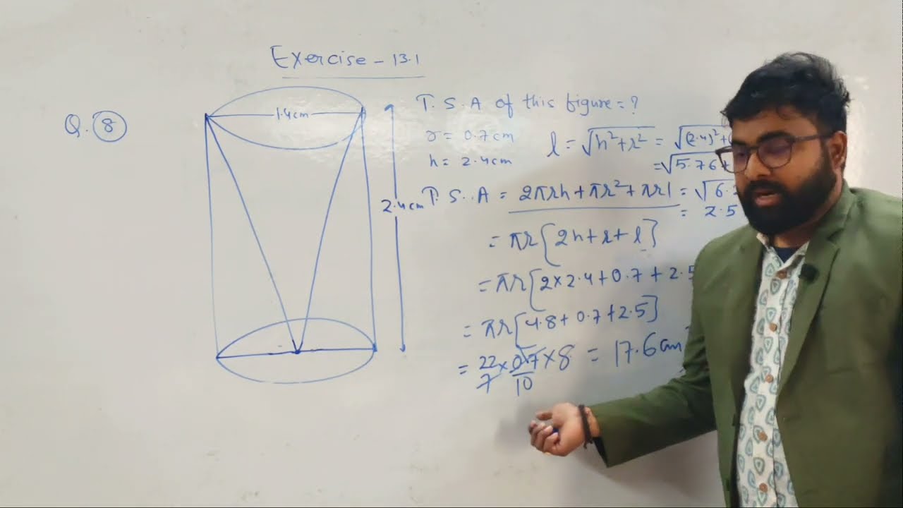 From a solid cylinder whose height is 2.4 cm and diameter 1.4 cm,a conical cavity of the same height