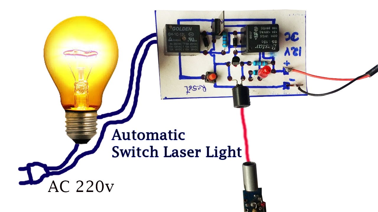 How to Create Automatic Switch Laser Light circuit - Security Light System at home