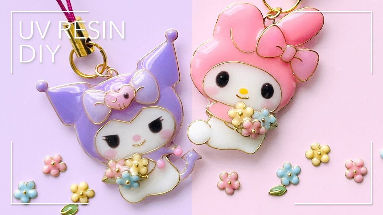 【UVレジン】マイメロとクロミのチャームを手作り☆モールド不要!