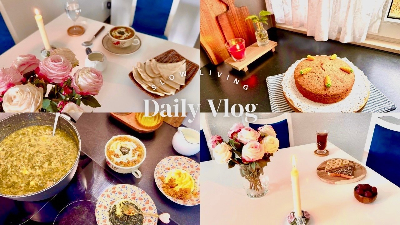 Snowy Day at Home ❄️ | Cozy Morning & Simple Yogurt Soup + Carrot Cake