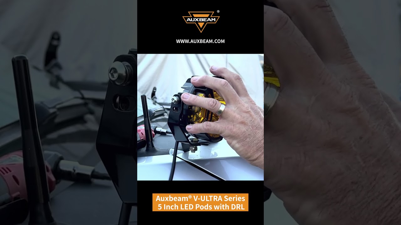 Auxbeam® V-ULTRA Series 5 Inch 172W LED Side Shooter Amber Pod Lights with Amber DRL