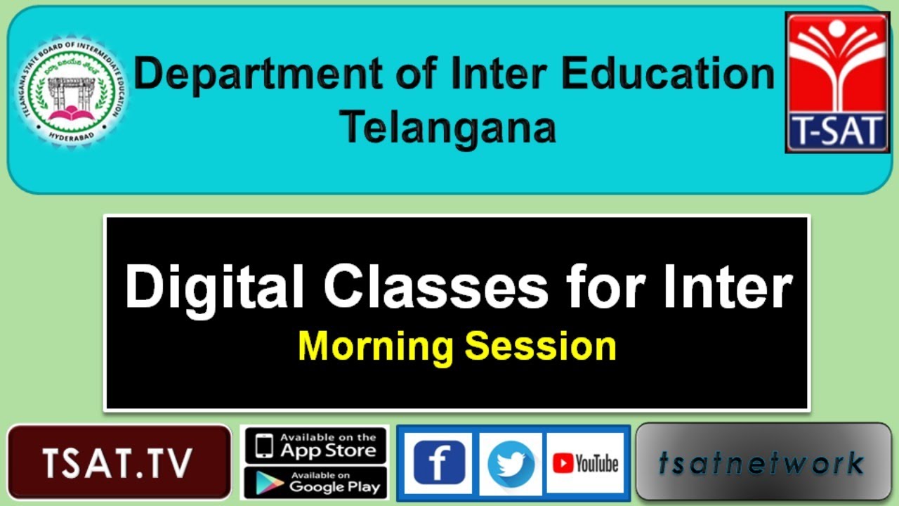 T-SAT || Digital Classes for Intermediate || 12-09-2020 || Dept of Inter Education , TS