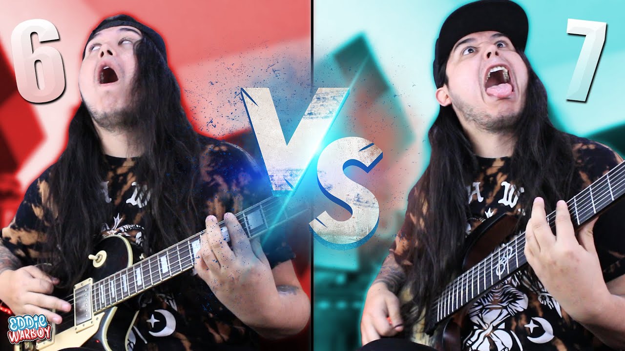 ¡GUITARRA DE 6 CUERDAS vs 7 CUERDAS! / Riff Battle | Eddie Warboy