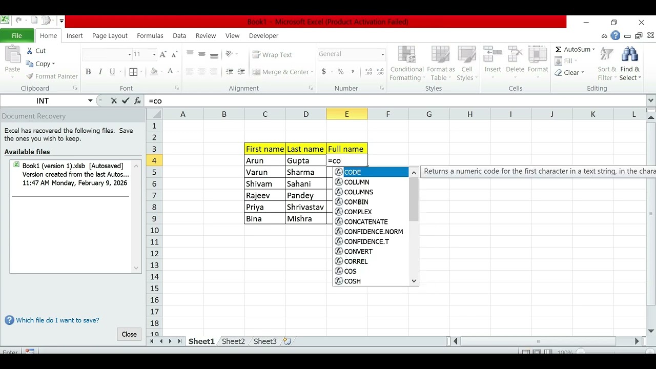Newtons Computer Classes | excel basic to advance formula lec-11