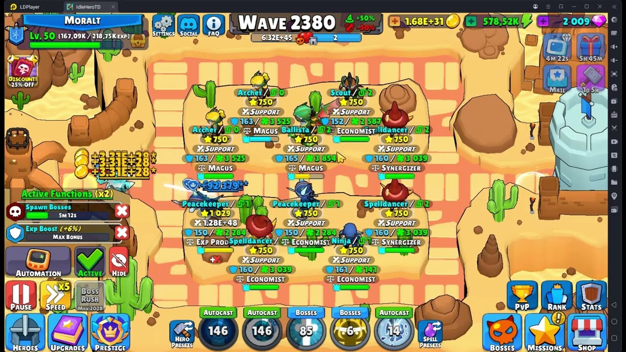 (FR) Idle Hero TD - Composition de transition XP et Energy farm R150