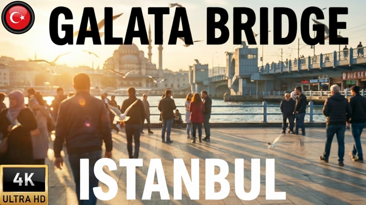 Walking the Entire Galata Bridge 🇹🇷 | Istanbul 4K