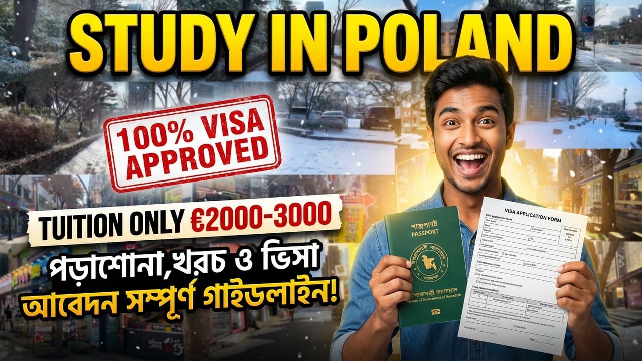 Poland Student Visa 2026: IELTS ছাড়া আবেদন ও ভিসা পাওয়ার নতুন নিয়ম || সেনজেন ভিসা পাওয়ার সহজ পথ!