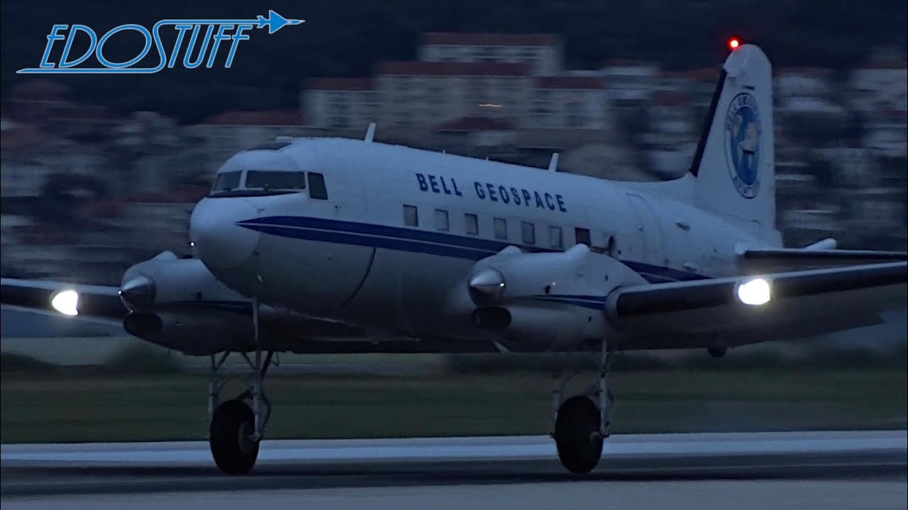 RARE! Bell Geospace Douglas DC-3 / Basler BT-67 Turbo-67 - Evening Landing Split Airport SPU/LDSP