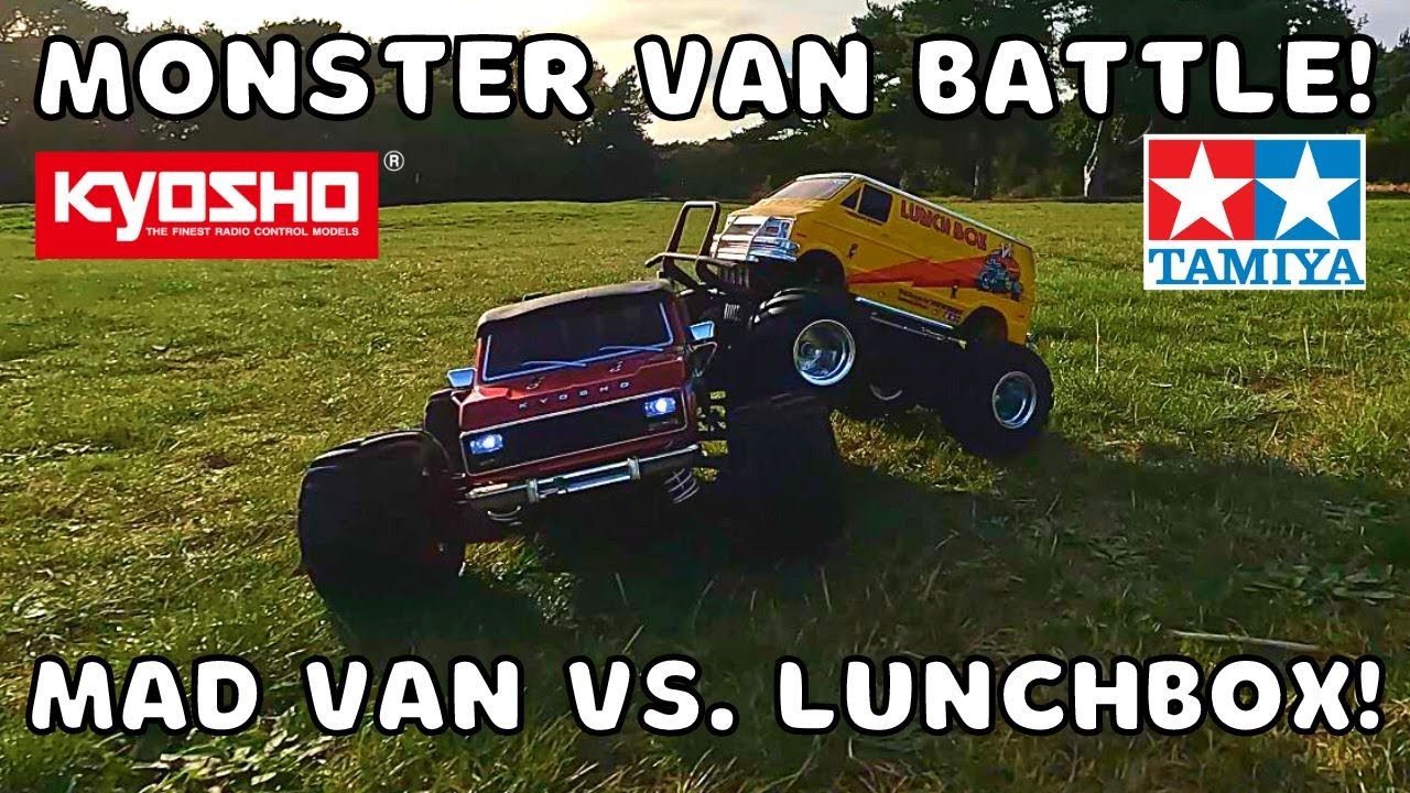 Tamiya Lunchbox vs Kyosho Mad Van Monster Van Battle!