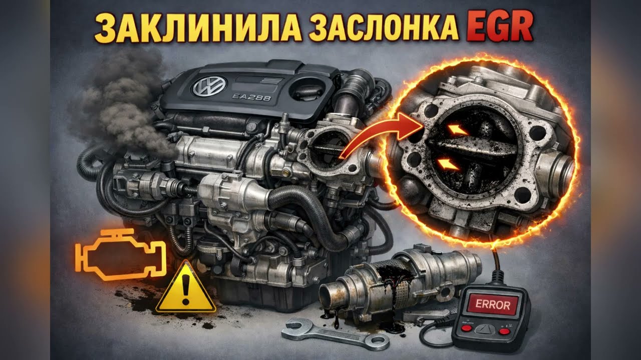 Чистим заслонку EGR 2.0 TDI EA288 (P045F, P045E)