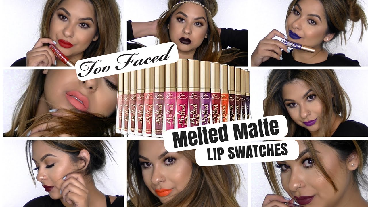 Too Faced Melted Matte Liquid Lipstick Lip Swatches | ArielHopeMakeup