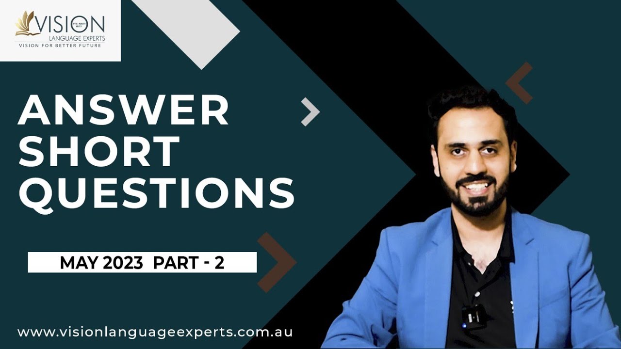 PTE Speaking Answer Short Questions | May 2023 Exam Predictions - Vision Language