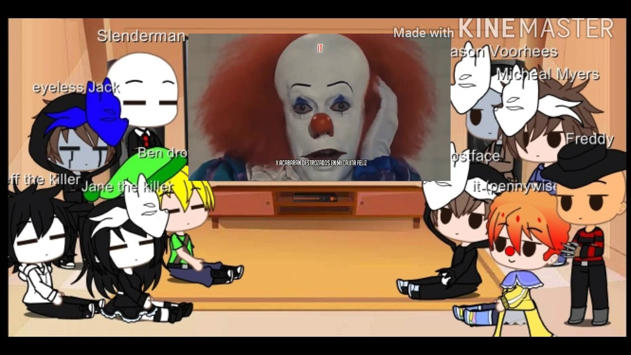 los creepypasta y slashers reacciona a su rap de creepypasta vs slashers gacha club