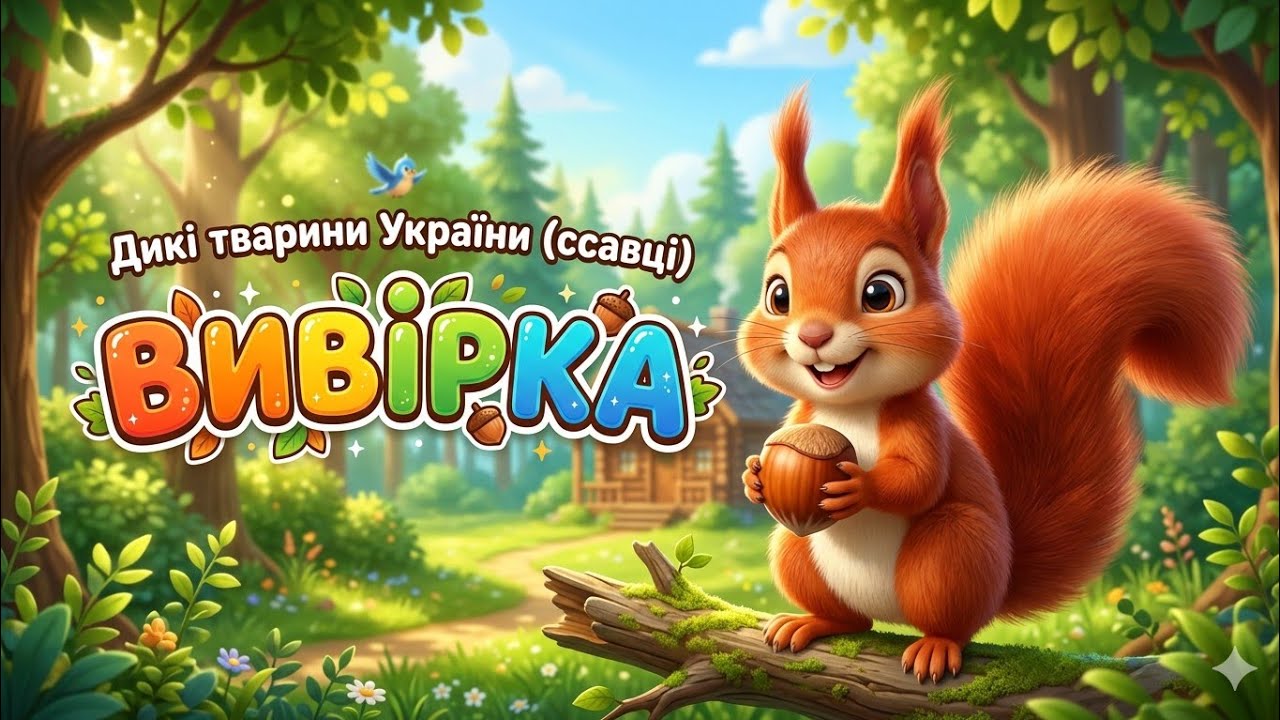 ВИВІРКА / БІЛКА /  Дикі тварини України (ссавці) / Ольга Власова #дітям #дітямпротварин #длядітей