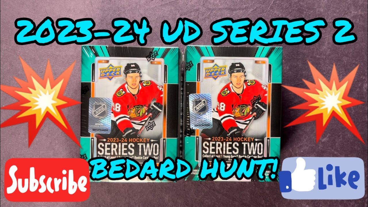 🚨 NEW RELEASE! 2023-24 UPPER DECK SERIES 2 HOCKEY BLASTER BOX x 2!! 👀 HUNTING FOR CONNOR BEDARD!