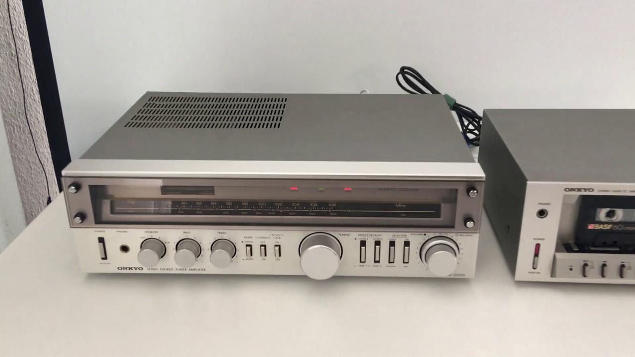 ONKYO TX-2000 Receiver (1980) - tape inputs demo (with ONKYO TA-1500 Tape deck)