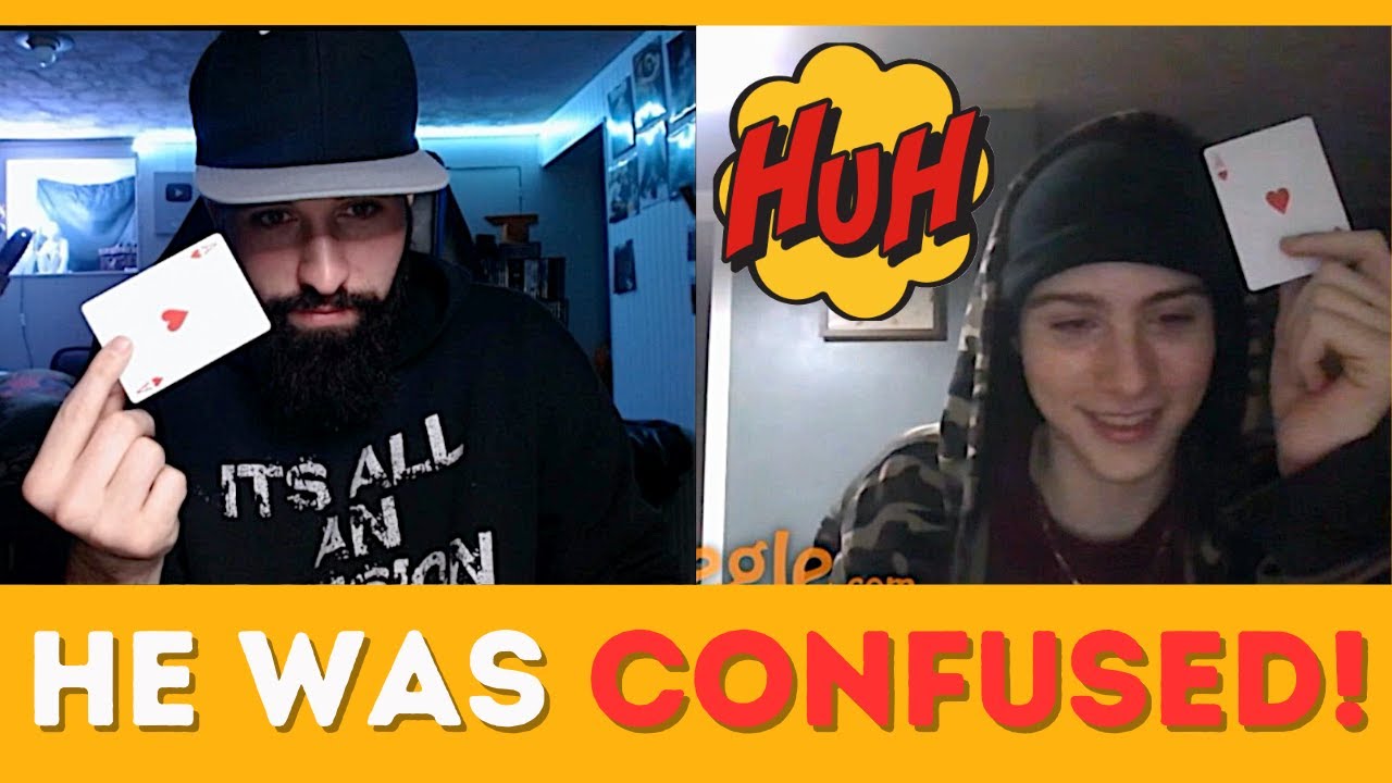 Незнакомец был в таком замешательстве! | Карточные фокусы на OMEGLE