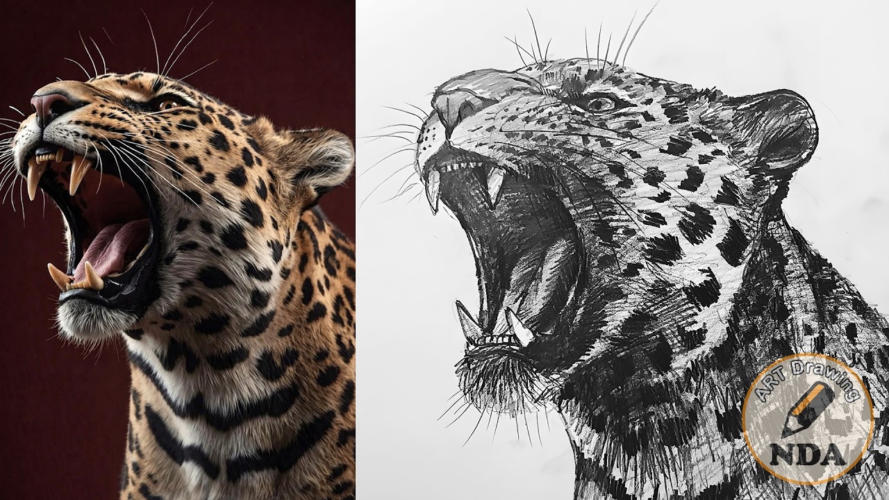 How To Draw A Leopard Realistic With Pencil | Animal Drawing