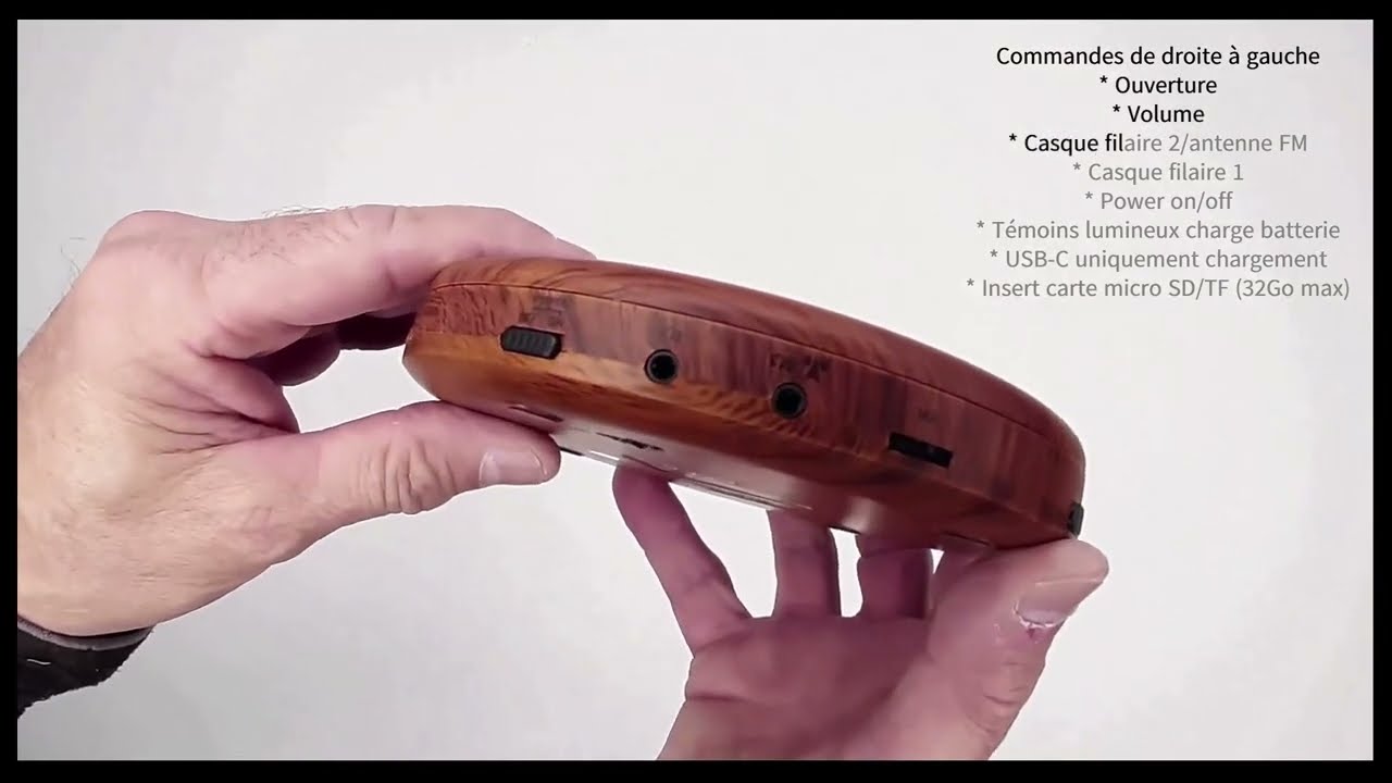 KLIM Nomad Wood   Nouveauté 2023   Lecteur CD Portable, Très bon lecteur CD