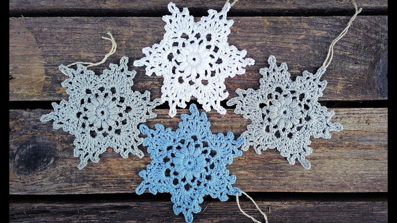 How To Crochet Puff Snowflake Ornament Motif