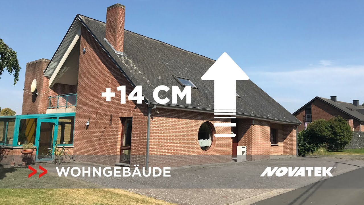 Wohnaus wurde um 14 cm in BELGIEN mit den LIFT PILE® - NOVATEK System angehoben.