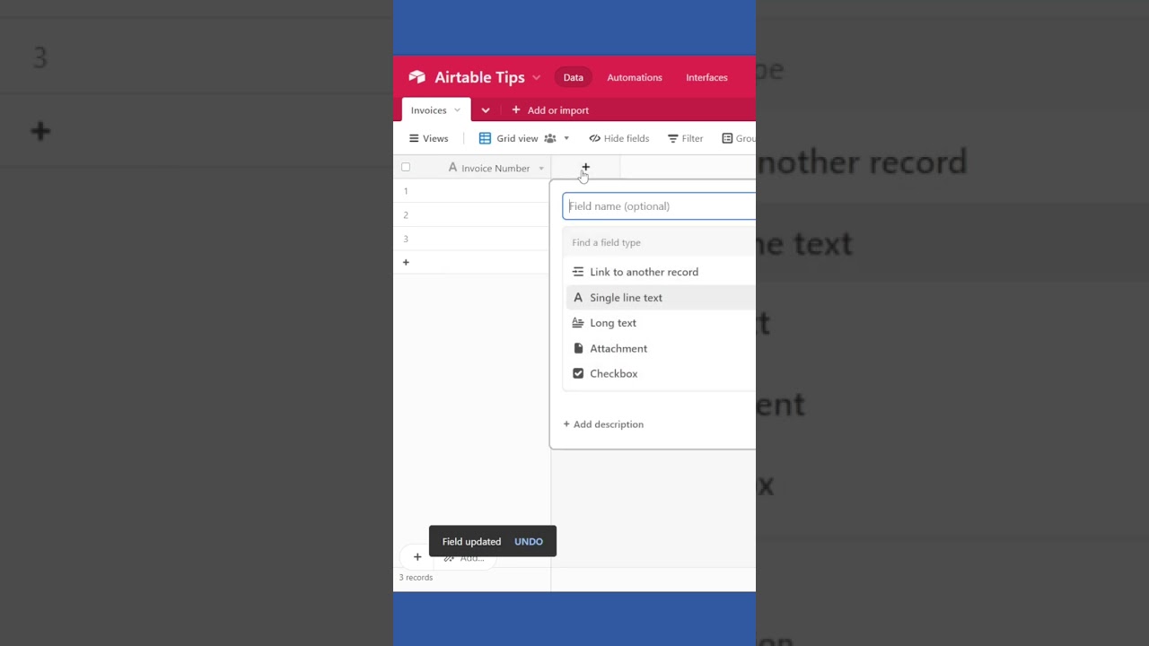 How to use the autonumber field type in Airtable