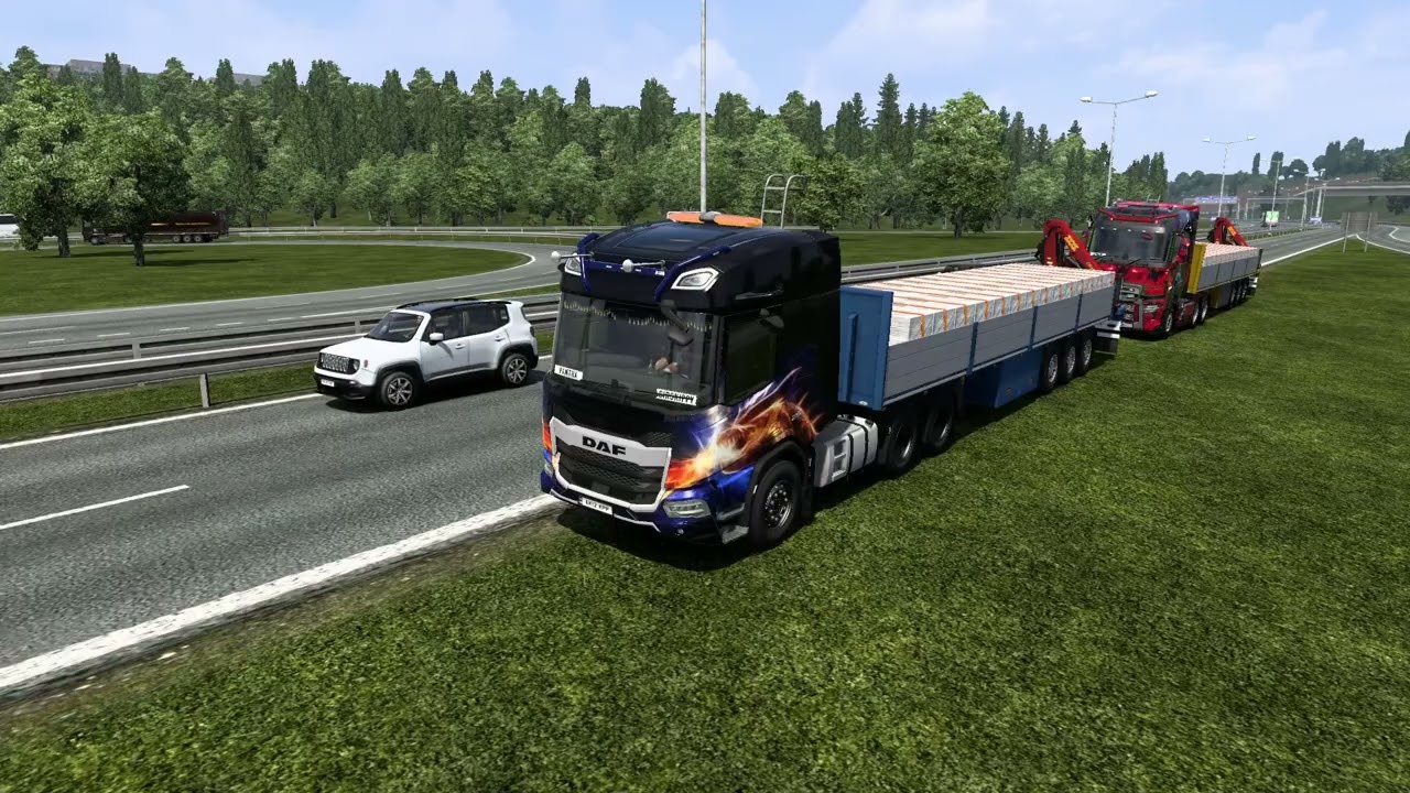 DAF XD gameplay in a convoy