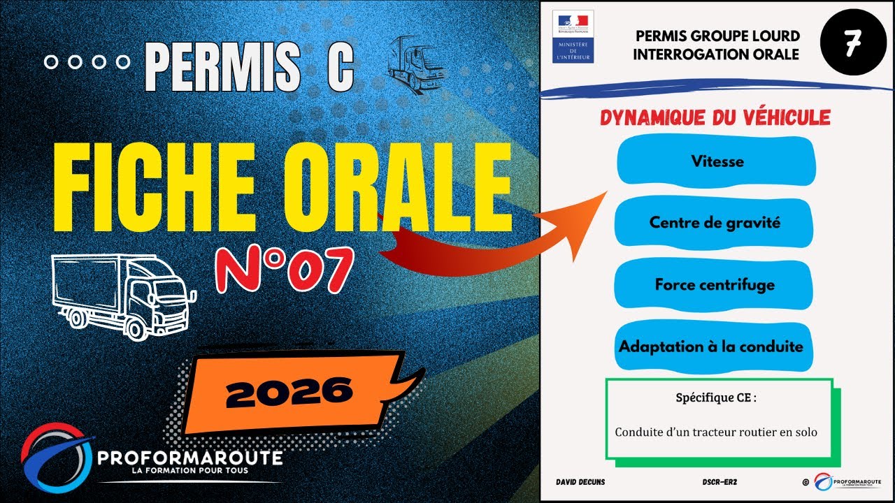 Fiche orale n°7 - Dynamique du véhicule - Permis C