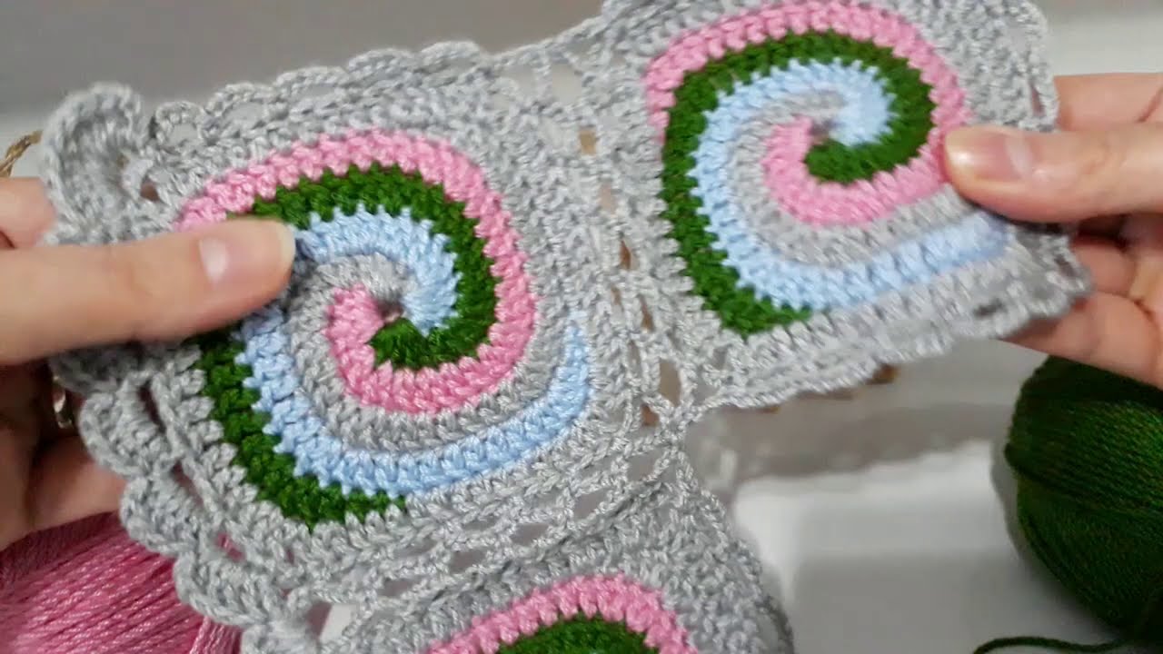 Spiral tığ işi örgü motif nasıl yapılır?Motif yapımı,birleştirme,kenar yapımı ve ayrıntılı anlatım.