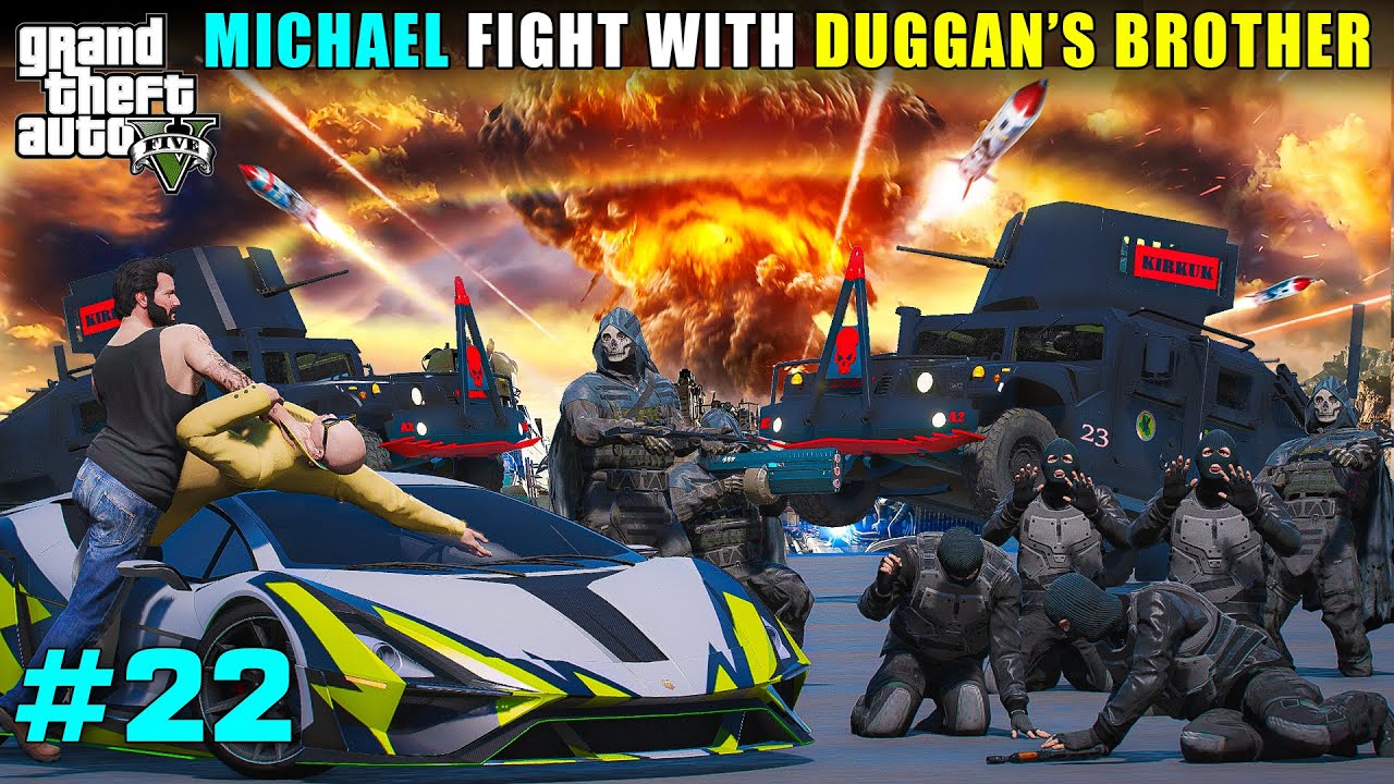 MICHAEL SECURITY VS DUGGAN'S BROTHER SECURITY | GTA V GAMEPLAY
