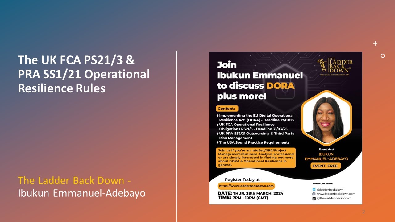 The UK PRA SS1/21 & FCA PS21/3 Operational Resilience Rules Simplified