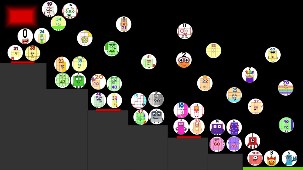 56 NUMBERBLOCKS Marble Race - Who will be the Champion? - Round 3