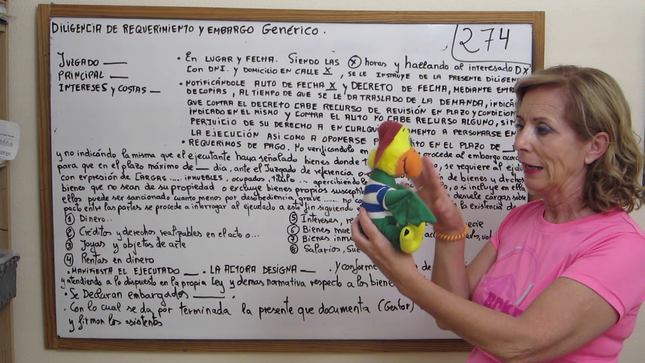 274.-DILIGENCIA DE REQUERIMIENTO Y EMBARGO GENÉRICO