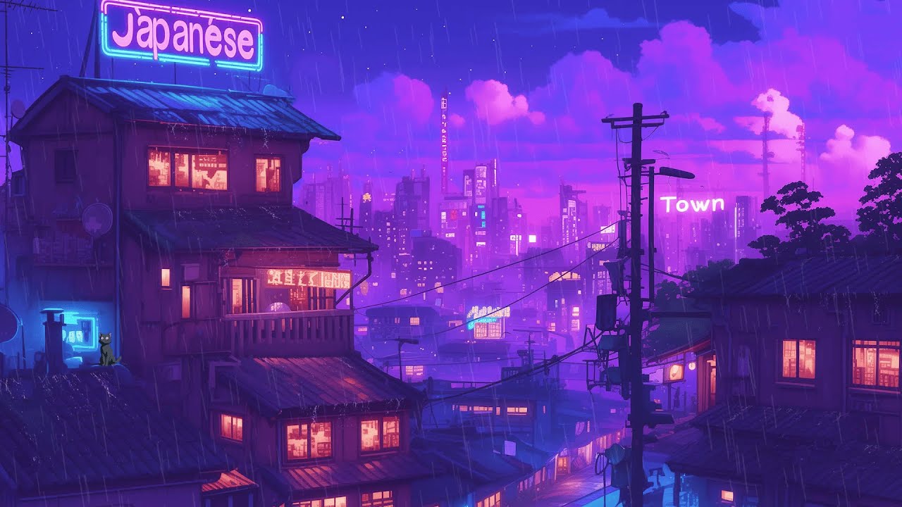 Soft Japanese Rain at Night 🌙 Slow Lofi Beats for Sleep & Relaxing Study &bull; Stream by Japanese Town