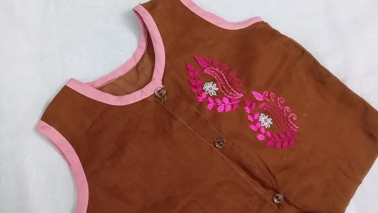 Hand Embroidery latest fotua design/ হাতের কাজের তিন মাস বাচ্চাদের ফতুয়া ডিজাইন/Nasima Handicraft 
