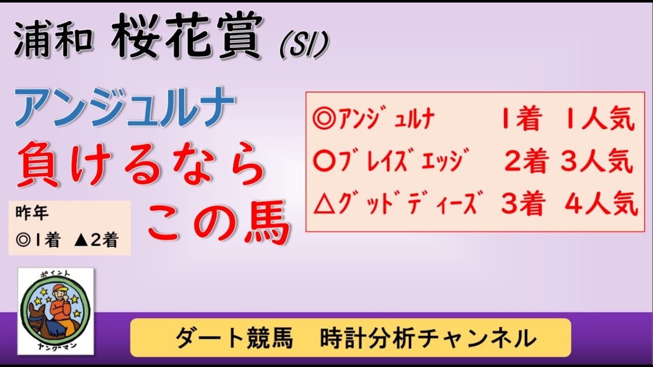 【浦和桜花賞2026予想】アンジュルナ断然？時計分析で見えた対抗馬