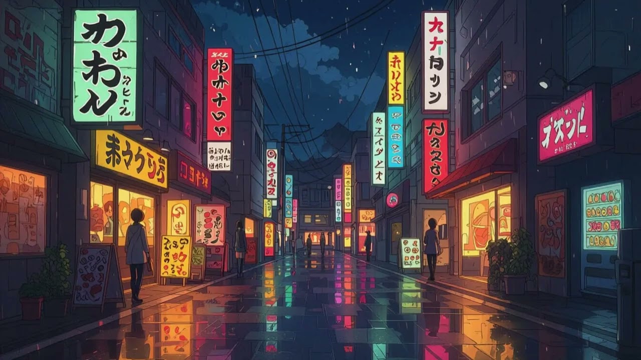 Raining Japanese Town.... (lofi chill)