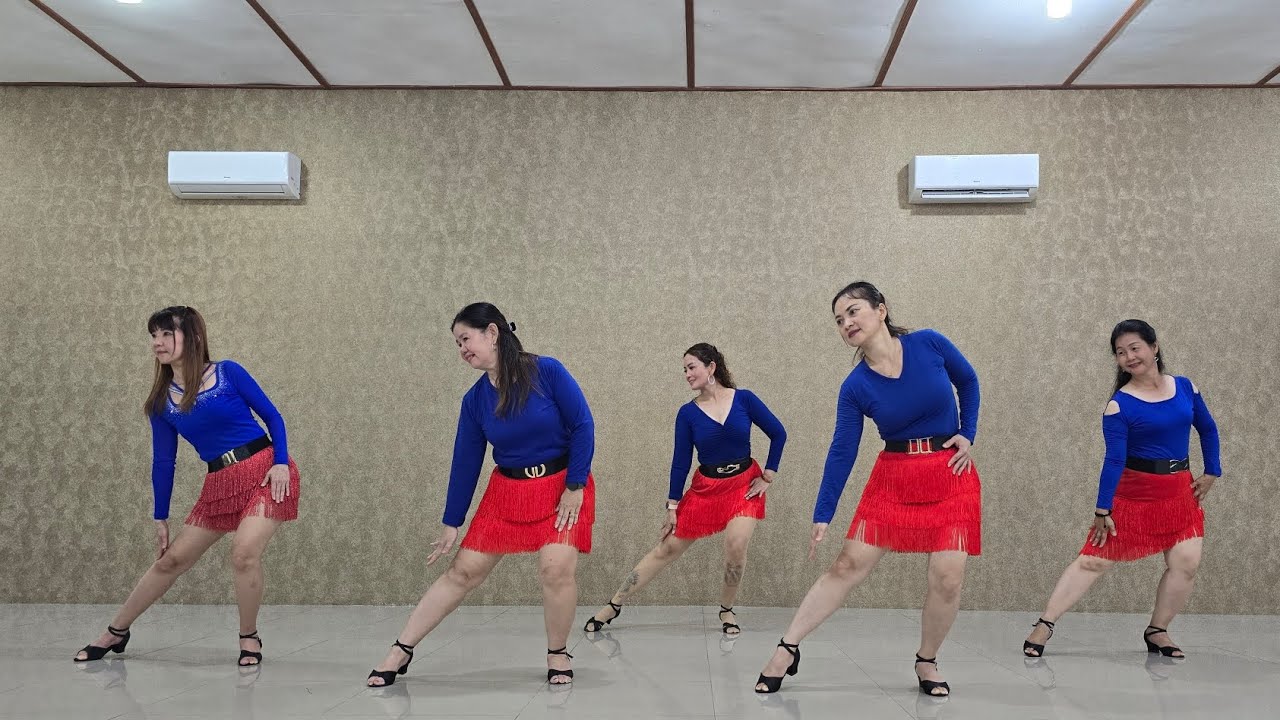 Dance For Love - Line Dance - Samba // Improver - Demo #shakira #maluma #danceforlove #samba 💙❤️💙❤️
