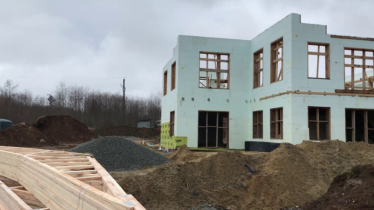 ICF house | truss install part 1