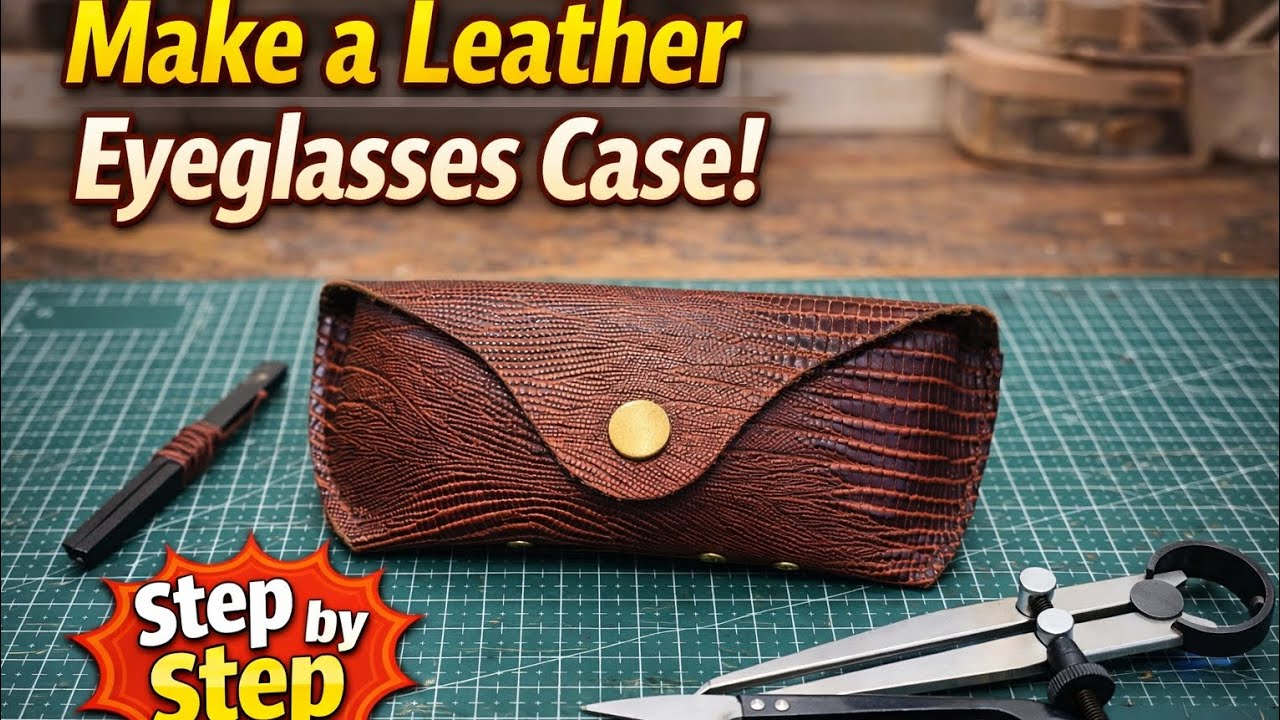 How To Make A Leather Eyeglasses Case Step By Step, Full Tutorial For Beginners