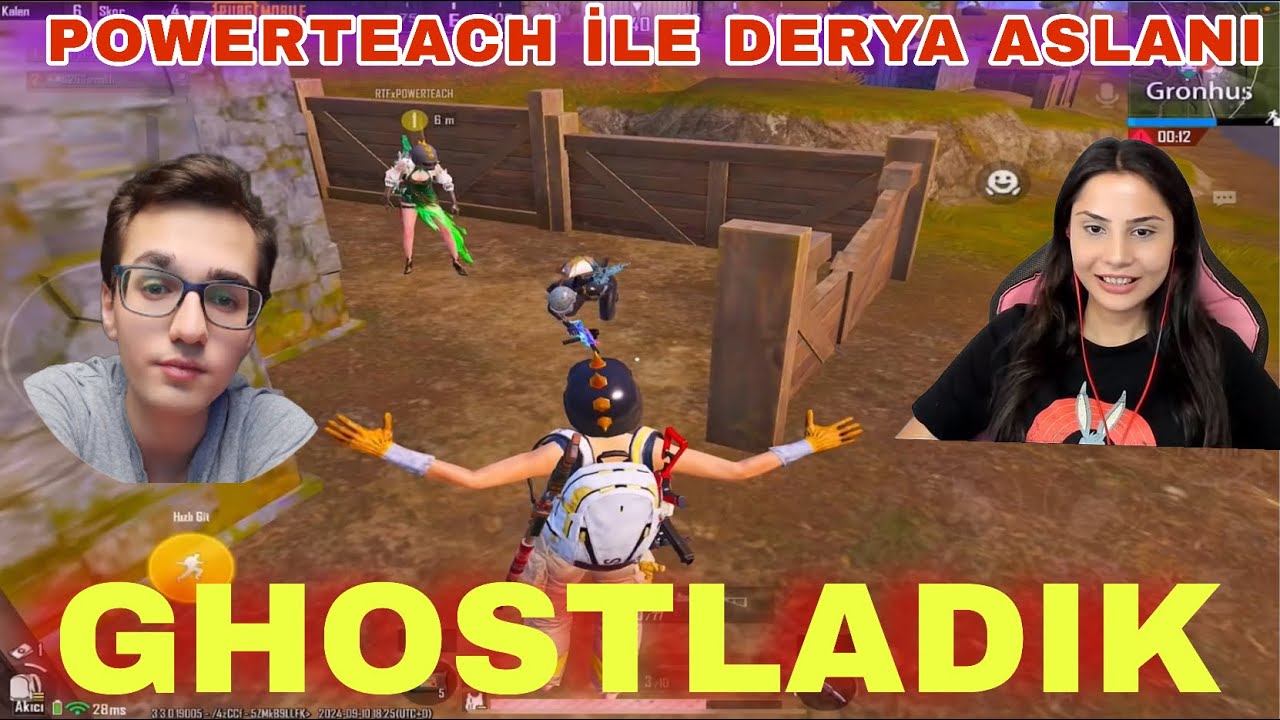 POWERTEACH İLE DERYA ASLANA GHOSTLADIK ÇILDIRDI (YAYINI KAPATI)😳!! PUBG MOBİLE