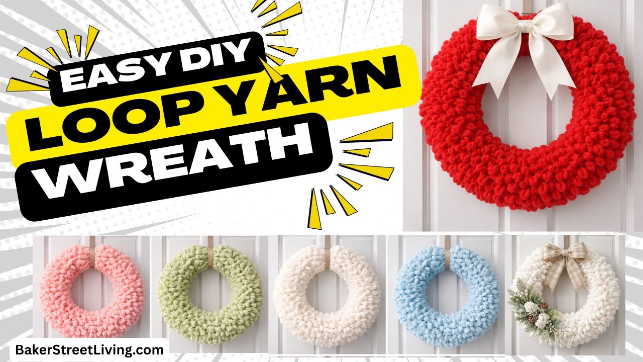 How to Make a Loop Yarn Wreath | Easy DIY Wreath ( Beginner Friendly)