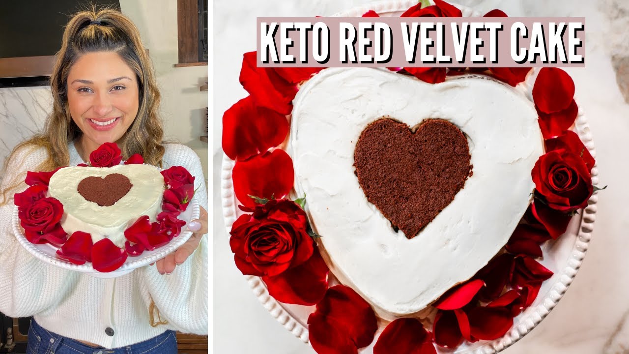 KETO VALENTINES DAY DESSERT! How to Make Keto Red Velvet Cake! Only 2 CARBS!