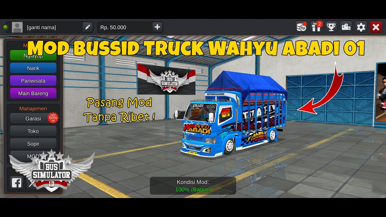 CARA PASANG MOD BUSSID TRUCK WAHYU ABADI 01
