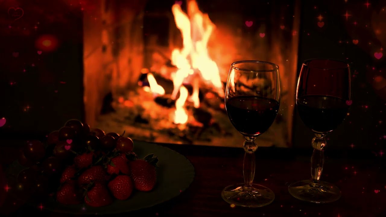 Romantic Music for Love Night❤️Crackling Fireplace & Love Making Music 3 Hours, Wine and Chill Music